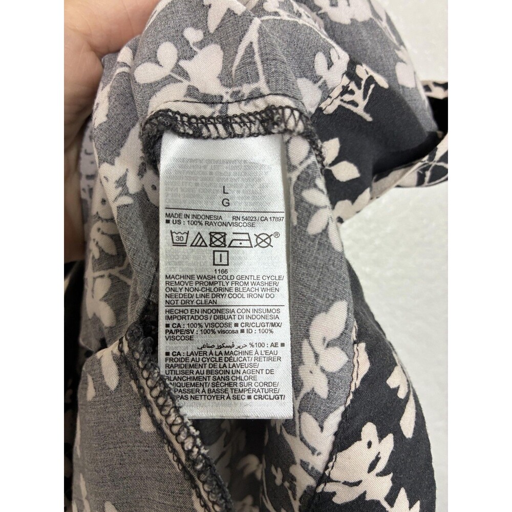 Babydoll Dress Old Navy Womens Large Black Floral V Neck Swing Trapeze - Picture 10 of 10